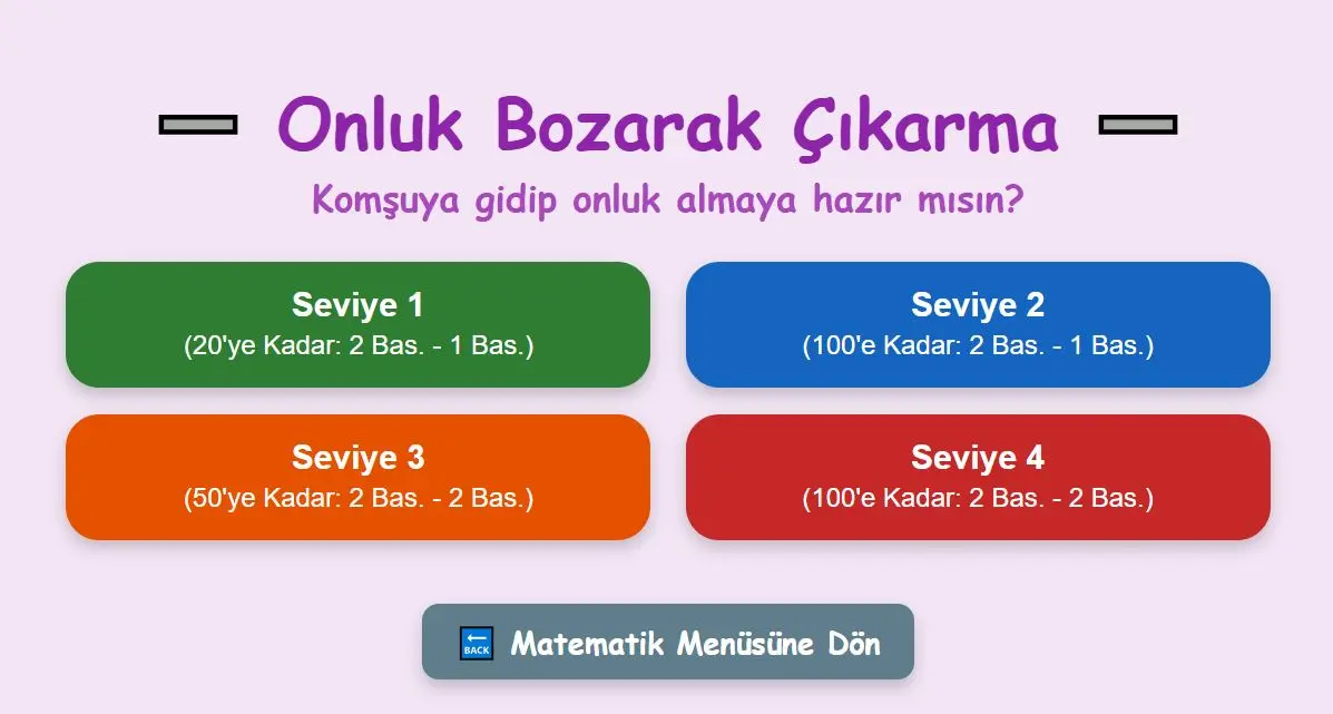 Çıkarma Onluk Bozarak